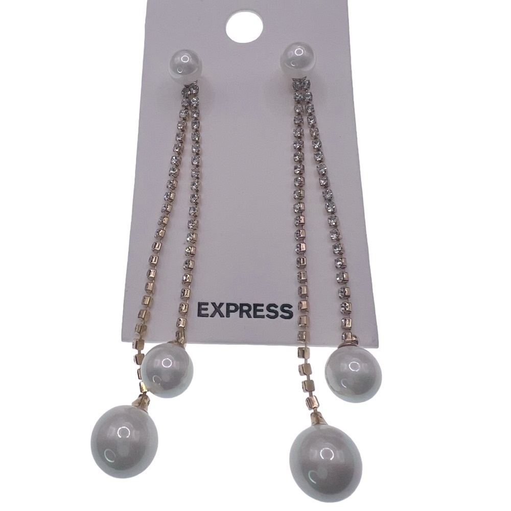 Express Gold tone and faux pearl Dangle earrings